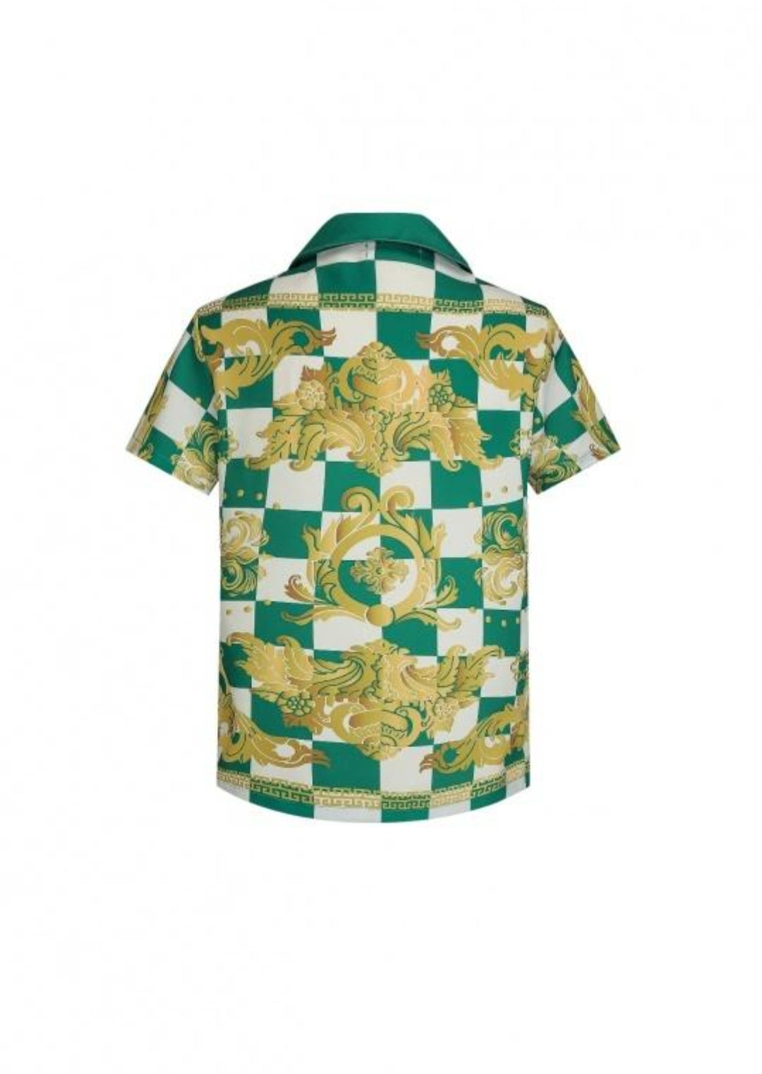 FRILIVIN GREEN WHITE GOLD mixed pattern shirt