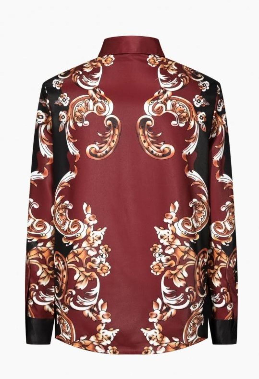 FRILIVN burgundy shirt with baroque pattern