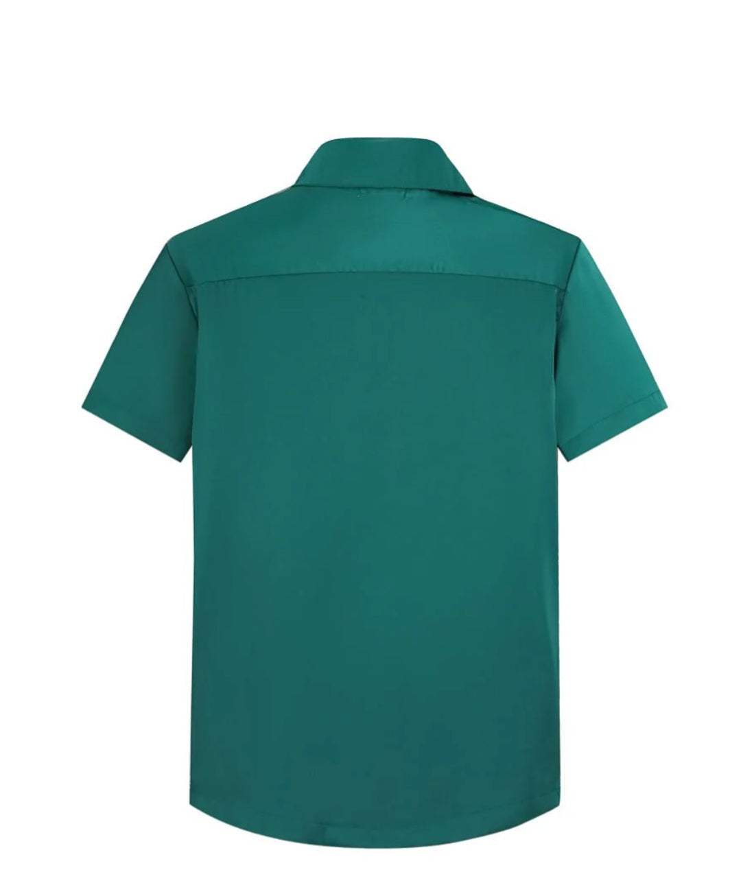 Chemise couleur uni vert tissu satin