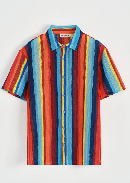 Chemise multicolore style décontracté