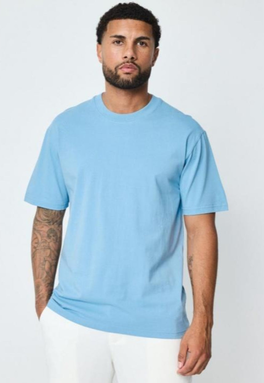 T-shirt uni bleu clair style décontracté