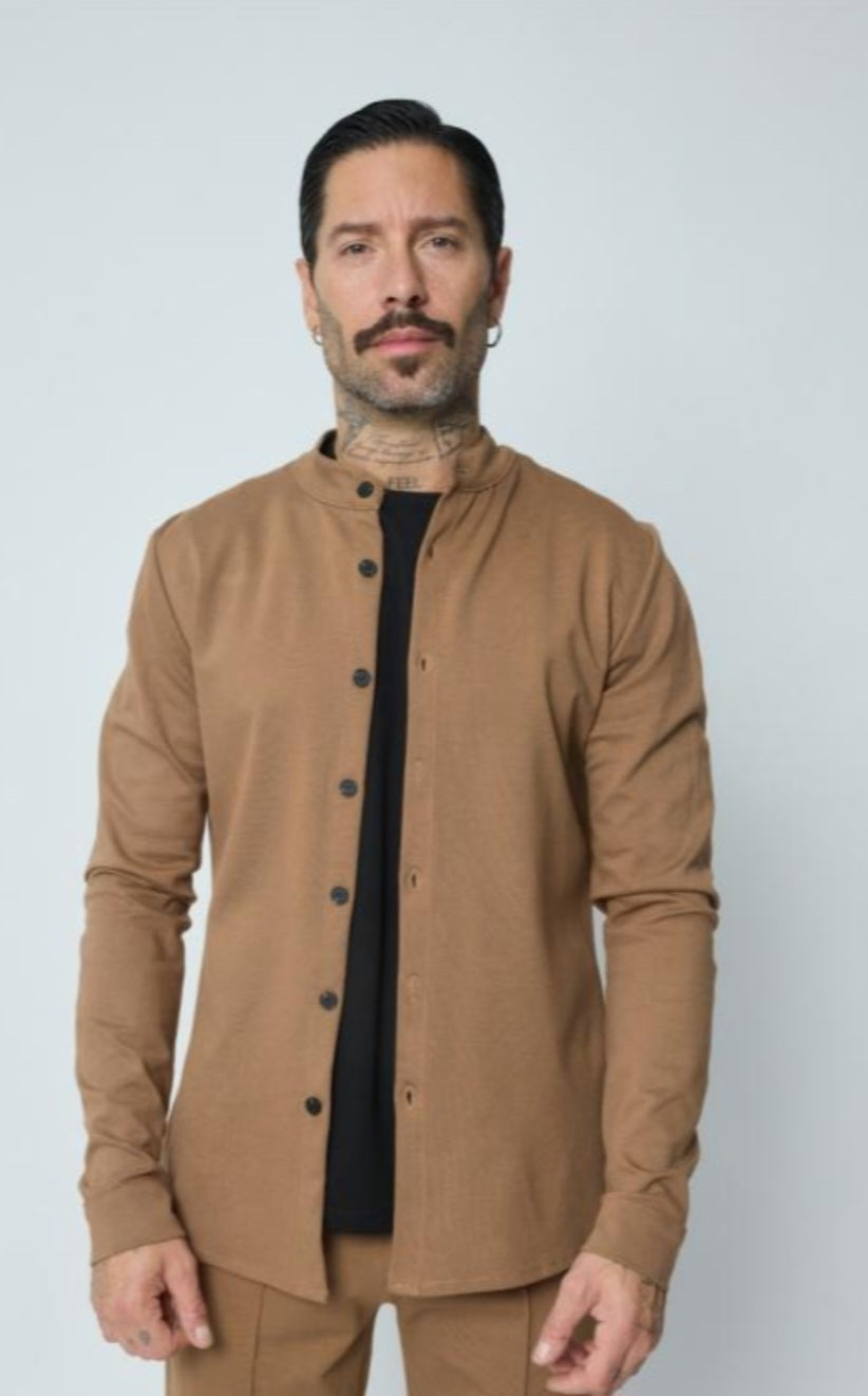 Chemise manche longue camel FRILIVIN PARIS