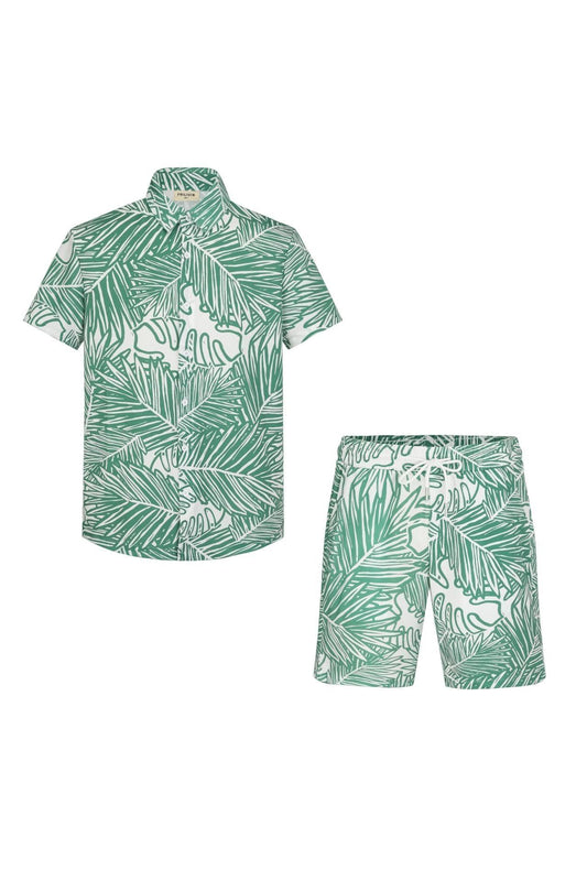 FRILIVN green and white floral set